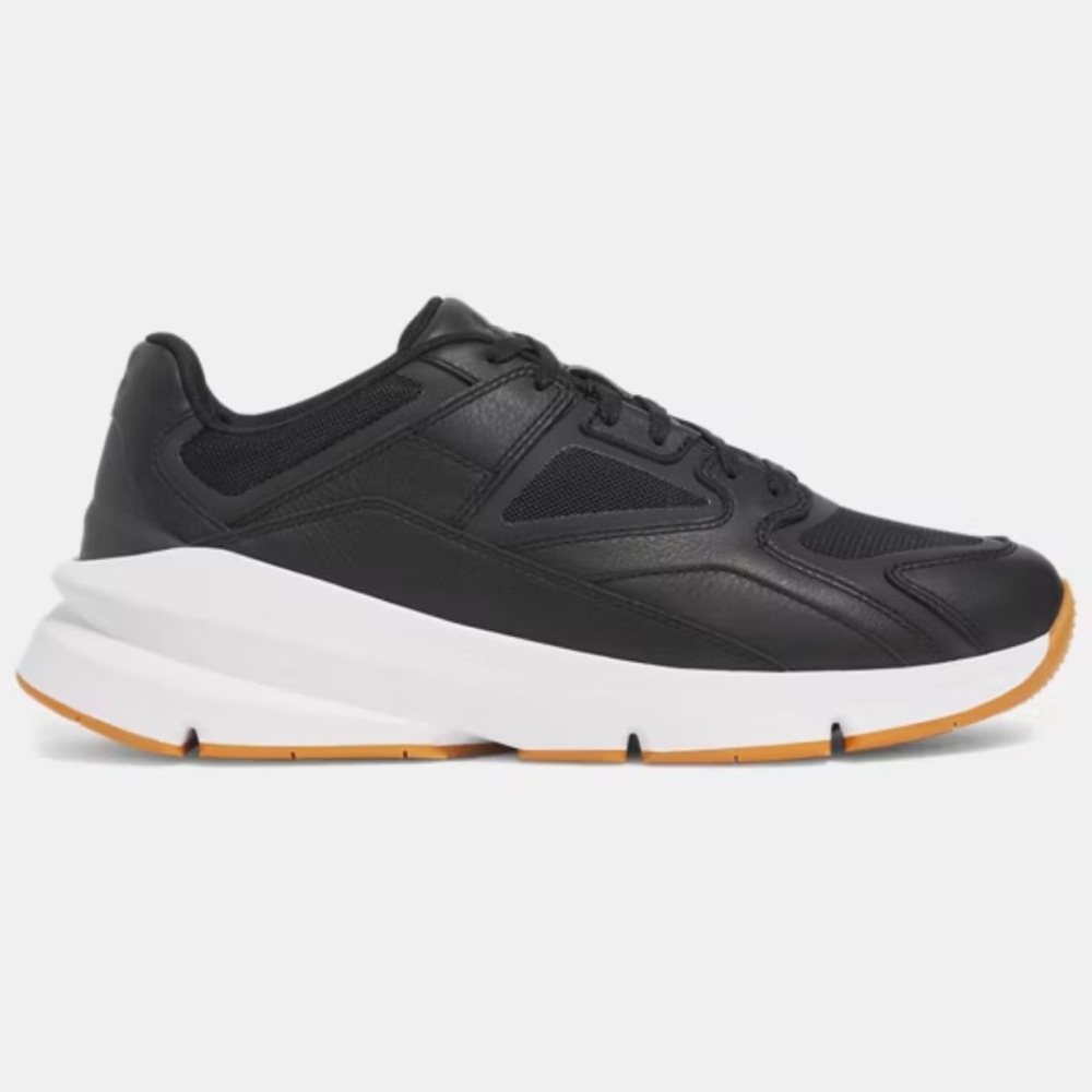 UA Forge 96 Leather Reissue, Size 10/11 and Color Black/White (3027719-004).